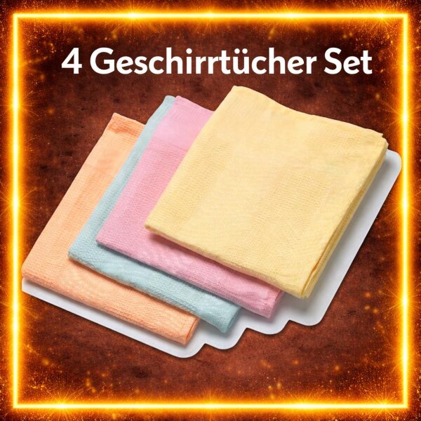 Männertücher 4er-Set Mikrofaser 40x70 cm – Pastell, saugfähig